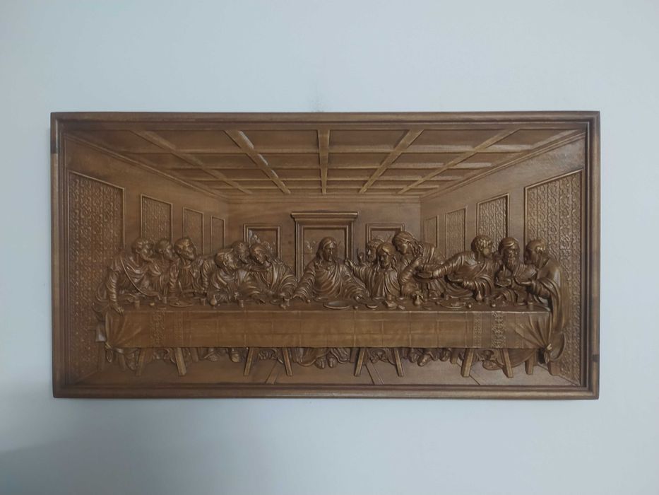 icoana sculptata in lemn última cina