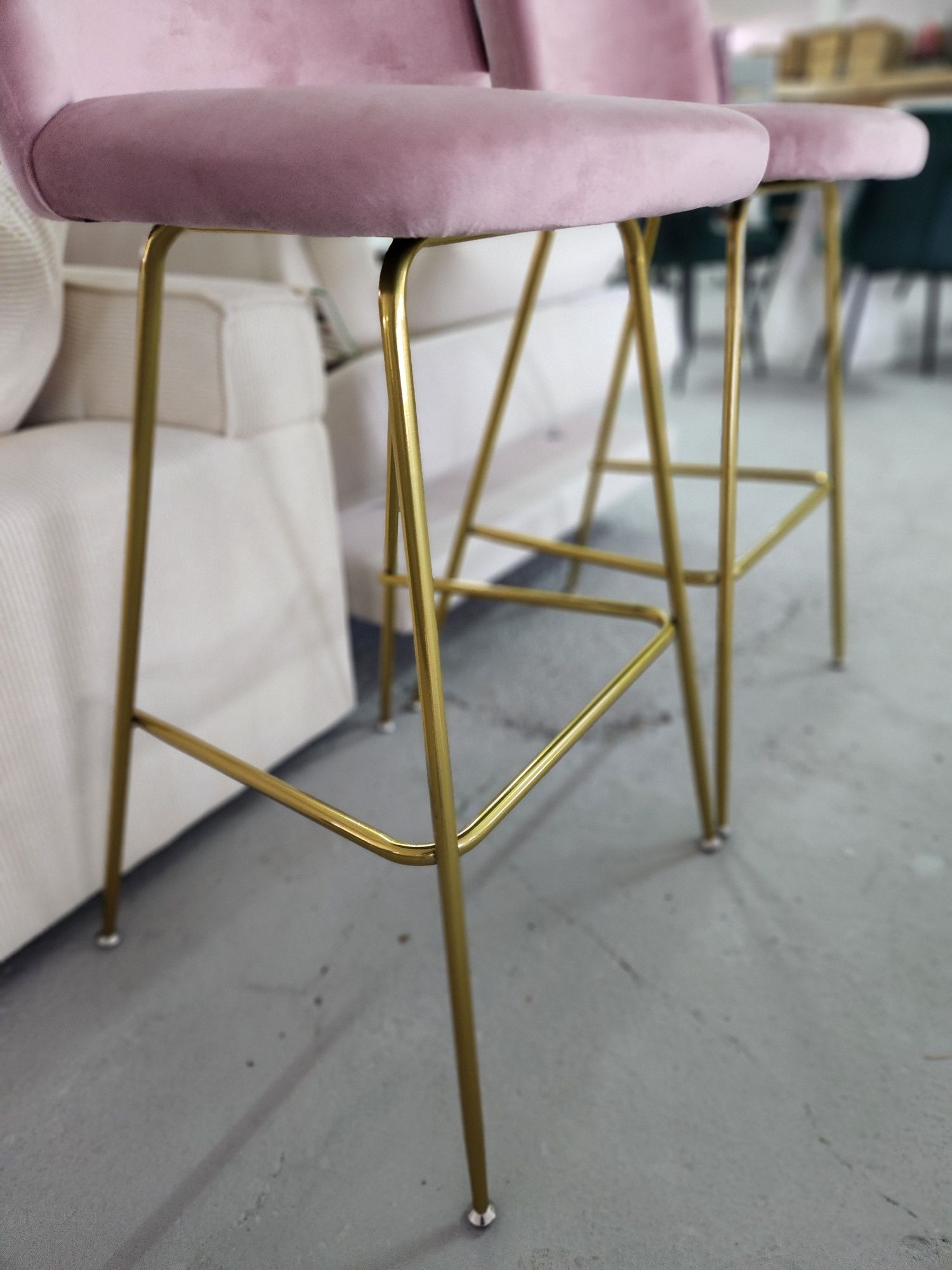 NOU Set scaune bar rose, auriu