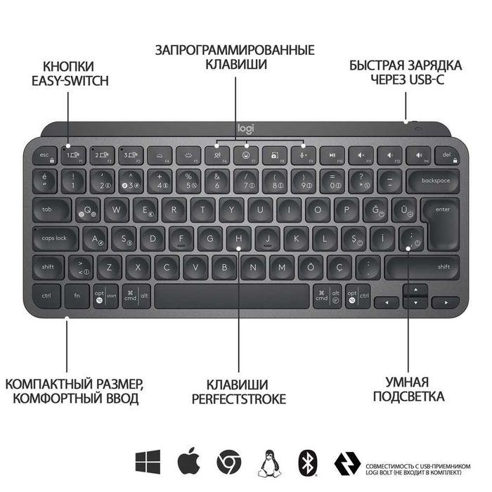 Logitech MX Keys Mini — Беспроводная Клавиатура. Есть доставка
