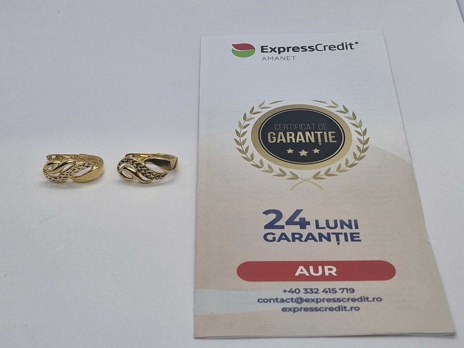 [AG4 DACIA B 49590) Cercei aur 14K 4.37  Gr / Garantie 2 ani