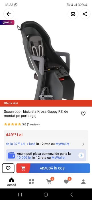 Scaun pentru bicicleta