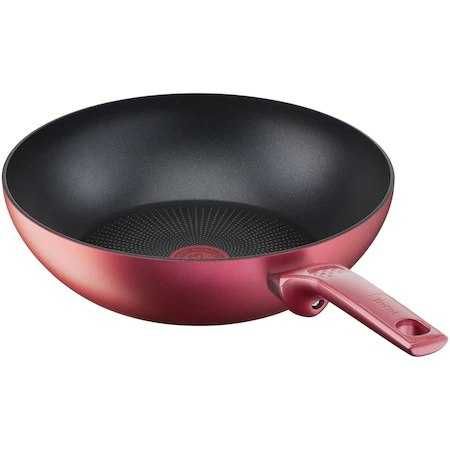 Tigaie Wok Tefal Daily Chef, 28 cm, rosu, inductie