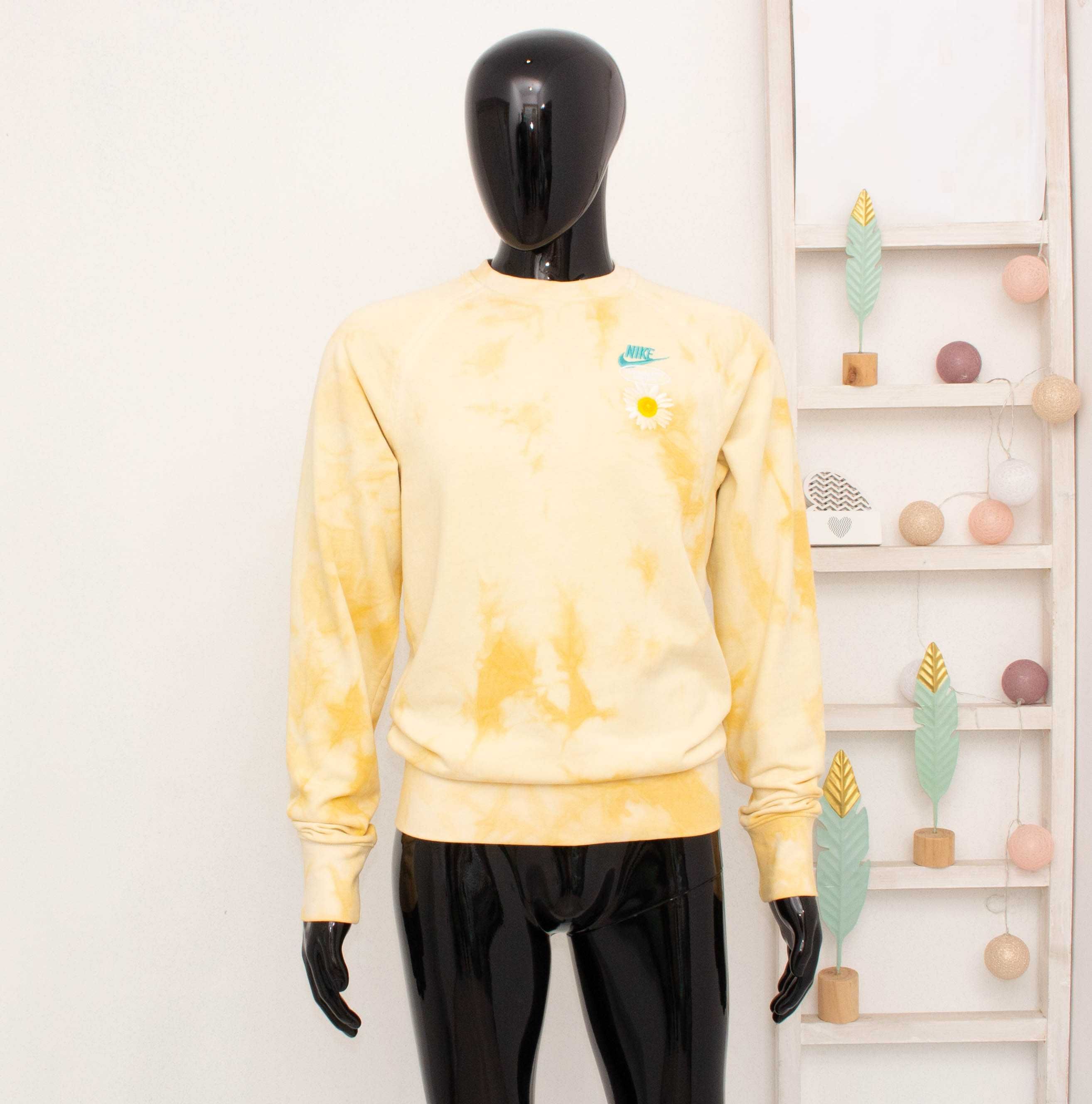 Nike оригинален мъжки суичър жълт пуловер french terry tie dye XS-S