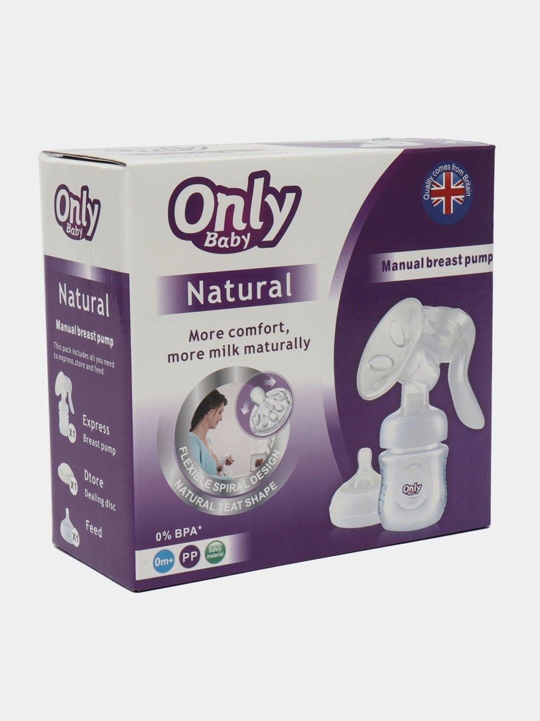 Молокоотсос ручной с бутылочкой Only Baby