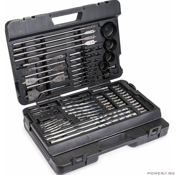Trusa, set 204 burghie pentru lemn,metal, beton, biti, Powermat