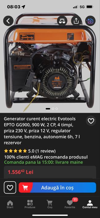 Generator curent pe benzina