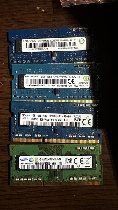 RAM DDR3L patru placute de 4,8,16Gb laptop