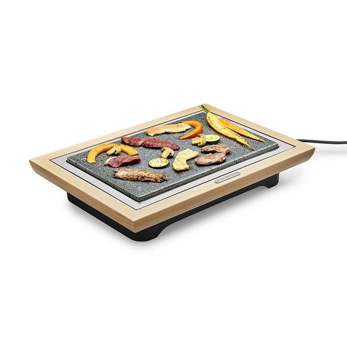 Дизайнерска луксозна скара за месо и зеленчуци LAGRANGE с дървена рамк
