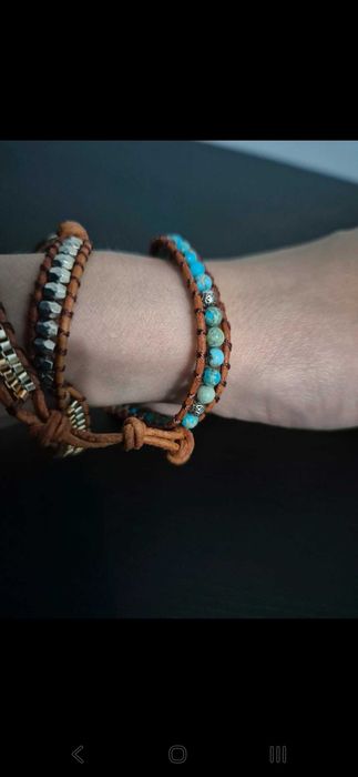 Brățară elegantă din malachit și jaspe – model "Hazel"