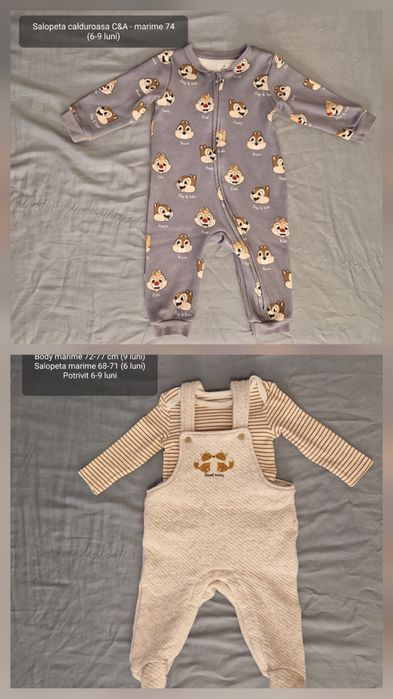 Set 2 salopete calduroase bebe