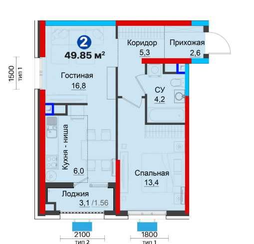 ЗАСТРОЙШИКДАН 30%М чегирма 2-хонали камфорт хонадон 967y.e км (707)