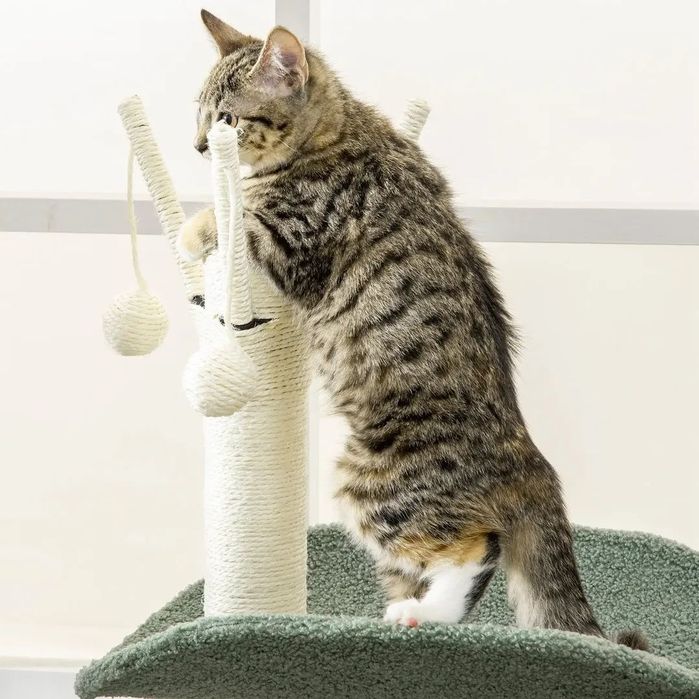PawHut Дърво за котки, Две платформи, Шезлонг, Топка за игра