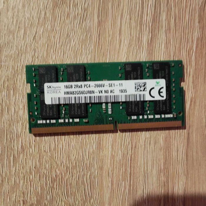 Memorie RAM Laptop SK Hynix 16GB 2666 MHz - Testata, HMA82GS6DJR8N-VK