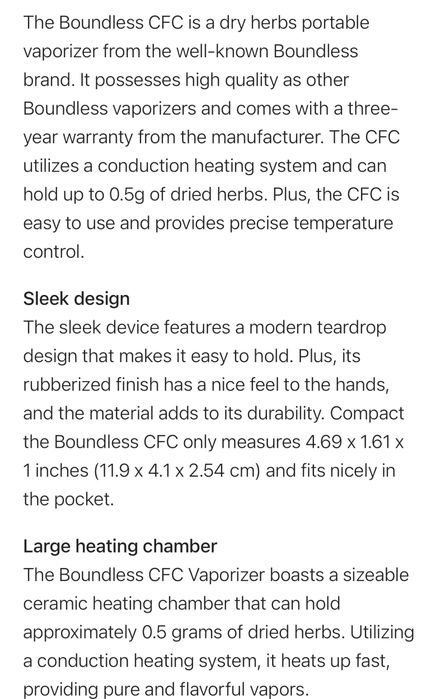Vaporizator CBD THC 420 Boundless CFC