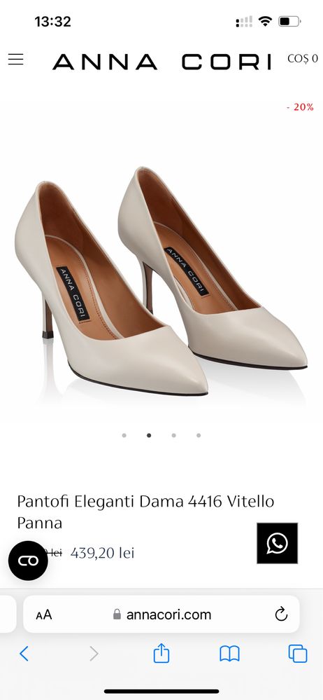 Pantofi ANNA CORI (toc defect)