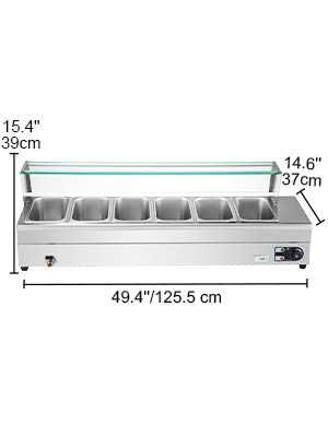 vitrina calda inox bain marie 6 cuve gn 1/3 restaurant prin buy-back