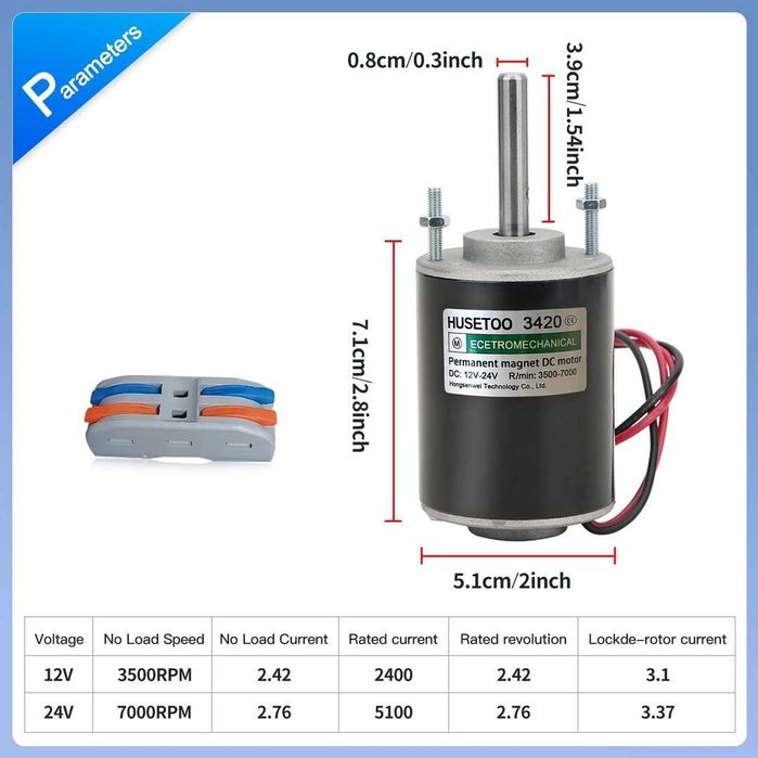 Motor de curent continuu de 12V/24V