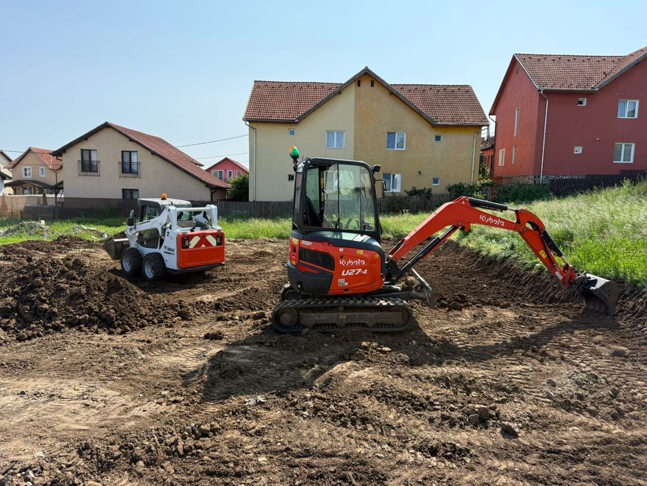 Închiriez utilaje pentru construcții miniexcavator 3t,bobcat 3t