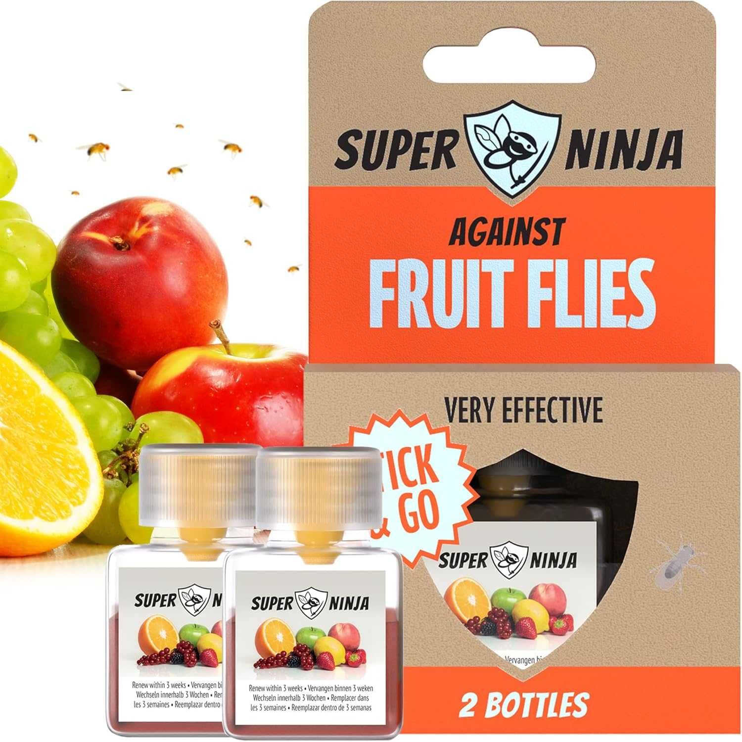 Капан за плодови мухи Super Ninja – 2/4 капана - високоефективен