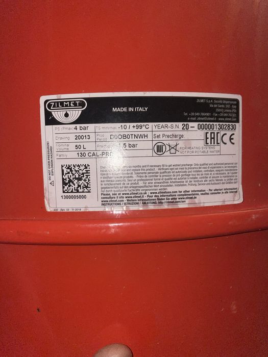 Vas expansiune ZILMET 50 l