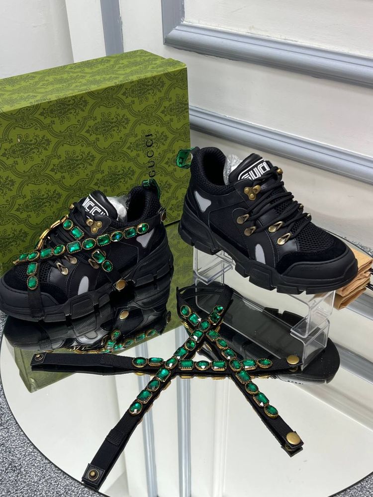 Adidasi Piele naturala Gucci Flashtrek