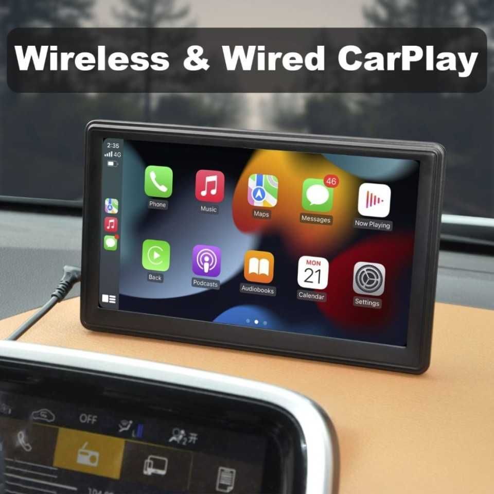 7 INCH Мултимедийна навигация със стойка AppleCarPlay и AndroidAuto