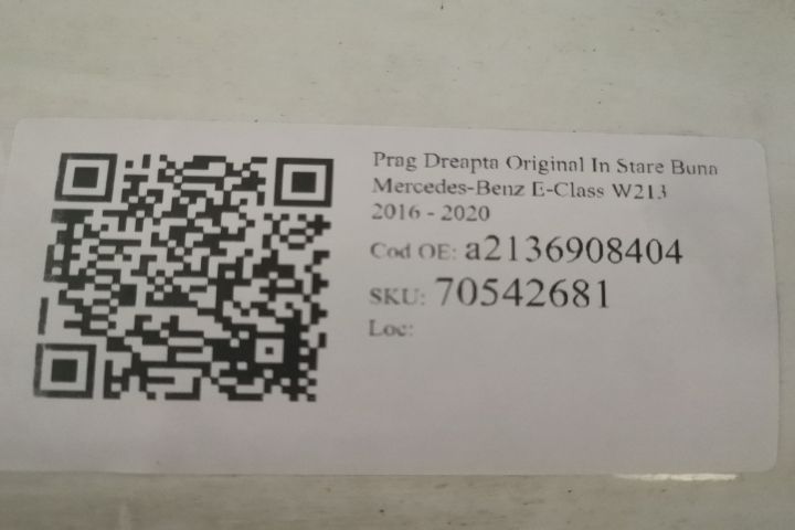 Prag Dreapta Original In Stare Buna Mercedes-Benz  E-Class  W213 [2016
