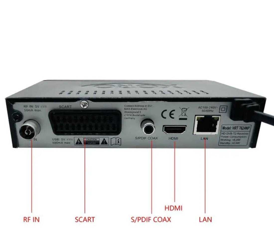 Декодер HRT 7624NP, приемник за ефирна цифрова телевизия, DVB-T/T2