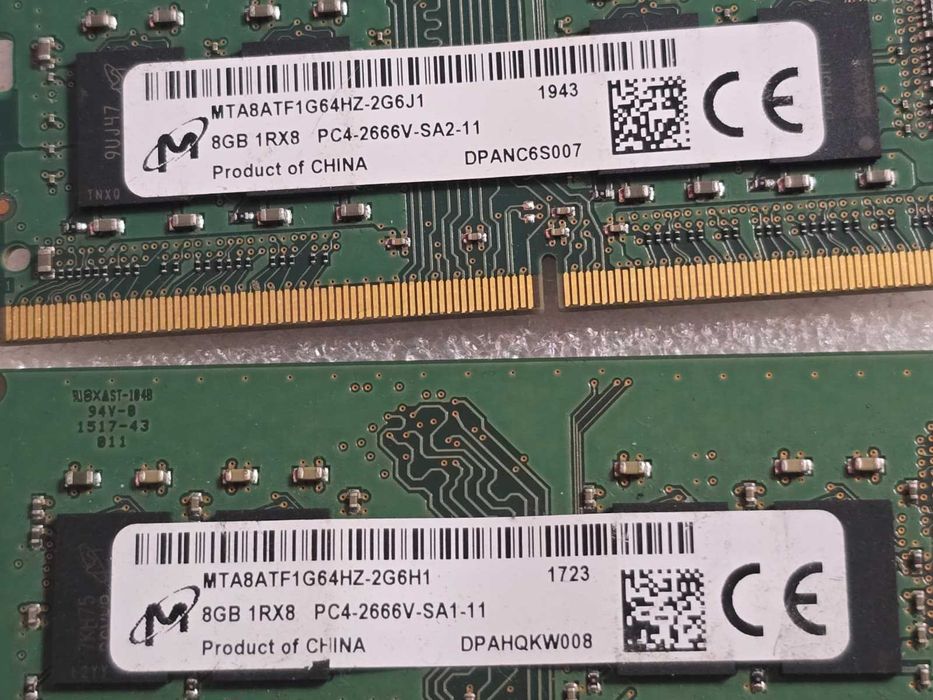 Memorie RAM laptop Micron 8GB DDR4 2400Mhz PC4 SODIMM - MTA8ATF1G64HZ
