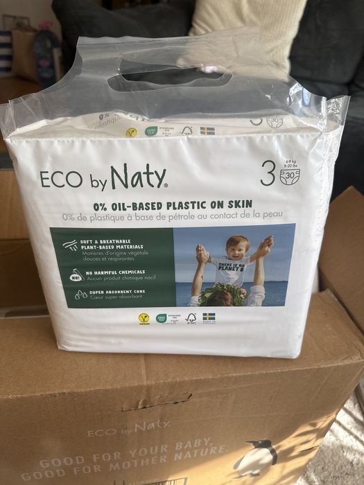 Eco by Naty eко памперси 4-9кг, 6 х 30 броя