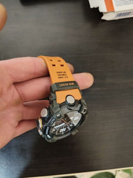Ceas sport rezistent tip G-Shock Mudmaster – curea portocalie