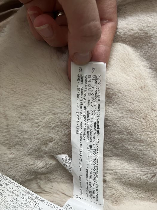 Geaca puf si pene Zara marimea 86