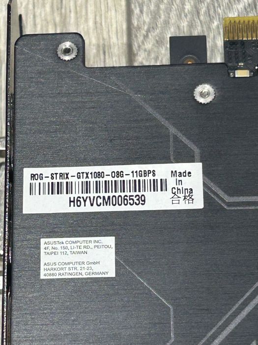 Placa video gtx 1080 rog