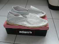 Espadrile Dama ADAM'S Panza,Talpa Din Iuta,Argintii Cu Sclipci