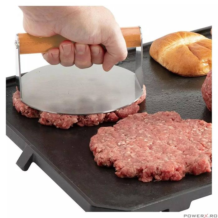 Presa din inox pentru carne de hamburger, diametru 14cm King Hoff