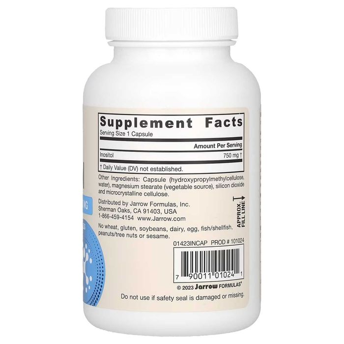 Inositol, 750 mg, 100 веганских капсул МиоИнозитол США