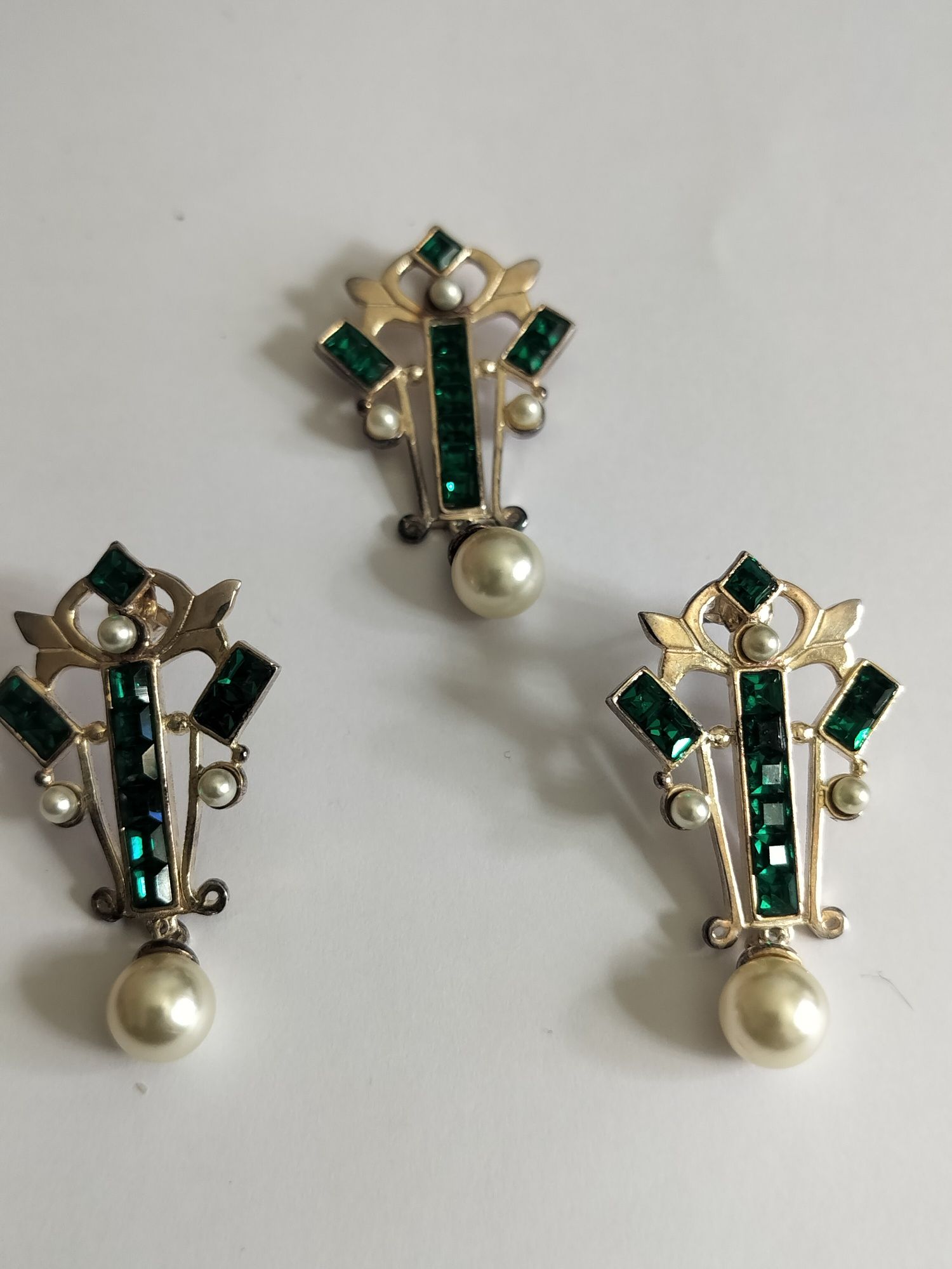 Set argint 295 art deco, cercei si pandant