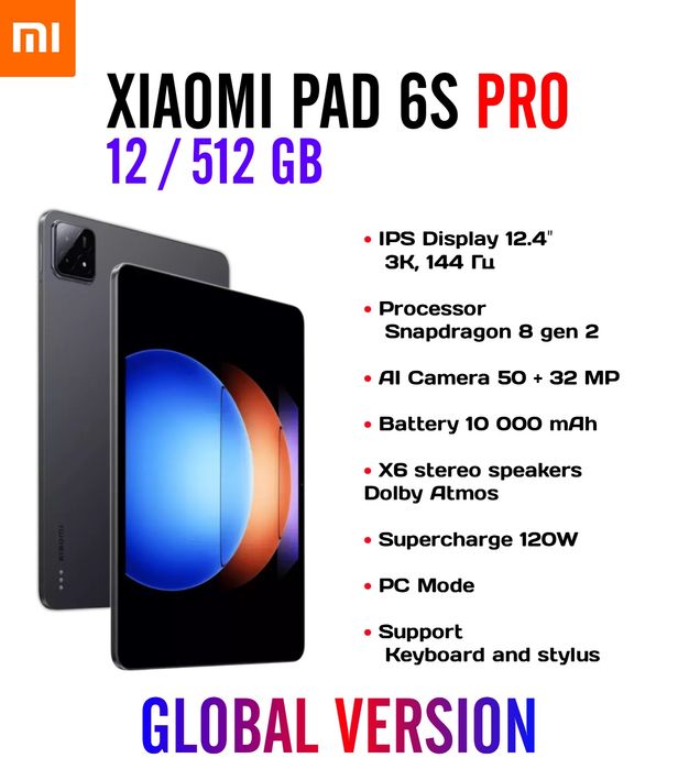 Планшет Xiaomi Pad 6S Pro 12/512 Global Version