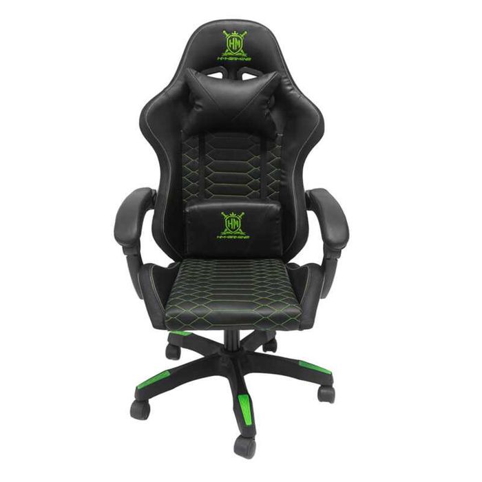 Геймърски стол, HM1204, Черен, Изкуствена кожа, 51х49х125см.