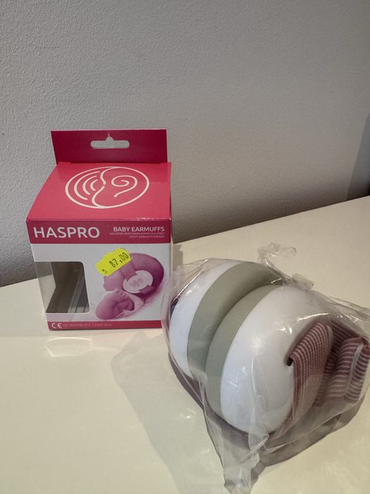 Casti pentru bebelusi roz noi Haspro