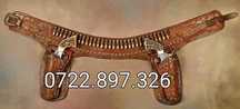 Centură cowboy, două Colt Peacemaker, 24 cartușe speciale profesionale