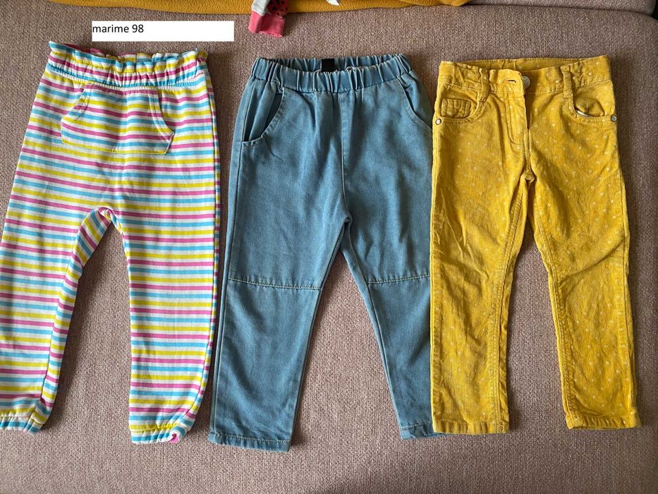 Lot pantaloni egari set cu bluza copii marime 98 2-3 ani