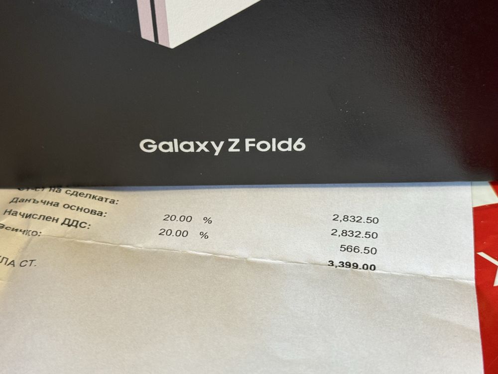 КАТО НОВ 512GB Samsung Fold 6 Технополис Гаранция 2026г. Pink Розов