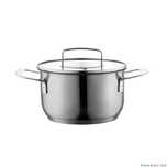 Oala cu capac, din inox, parte inferioara cu 5 straturi, diametru 20