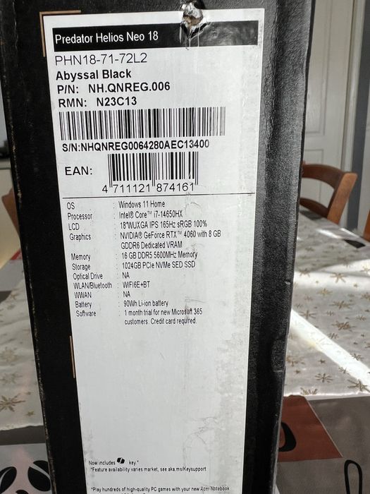 Vand Laptop Acer Predator