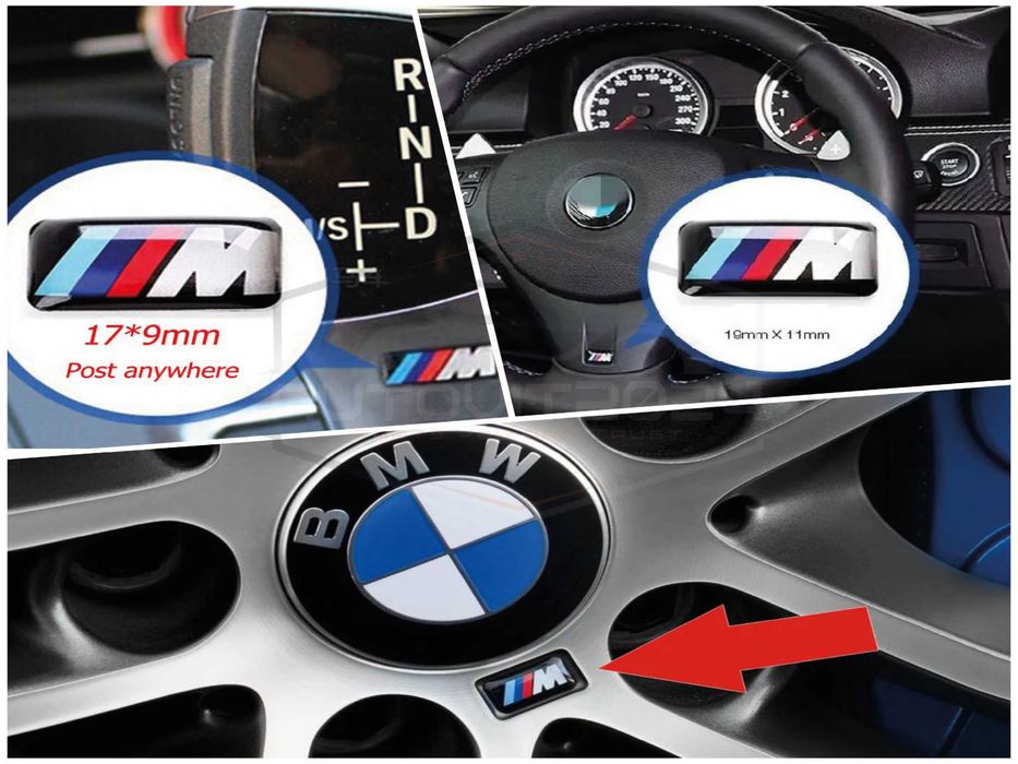 Стикери M Power емблеми BMW волан, джанти, скоростен лост