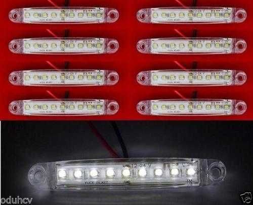 Лед LED габарити с 9 диода , 12-24V , БЕЛИ  за камион ремарке