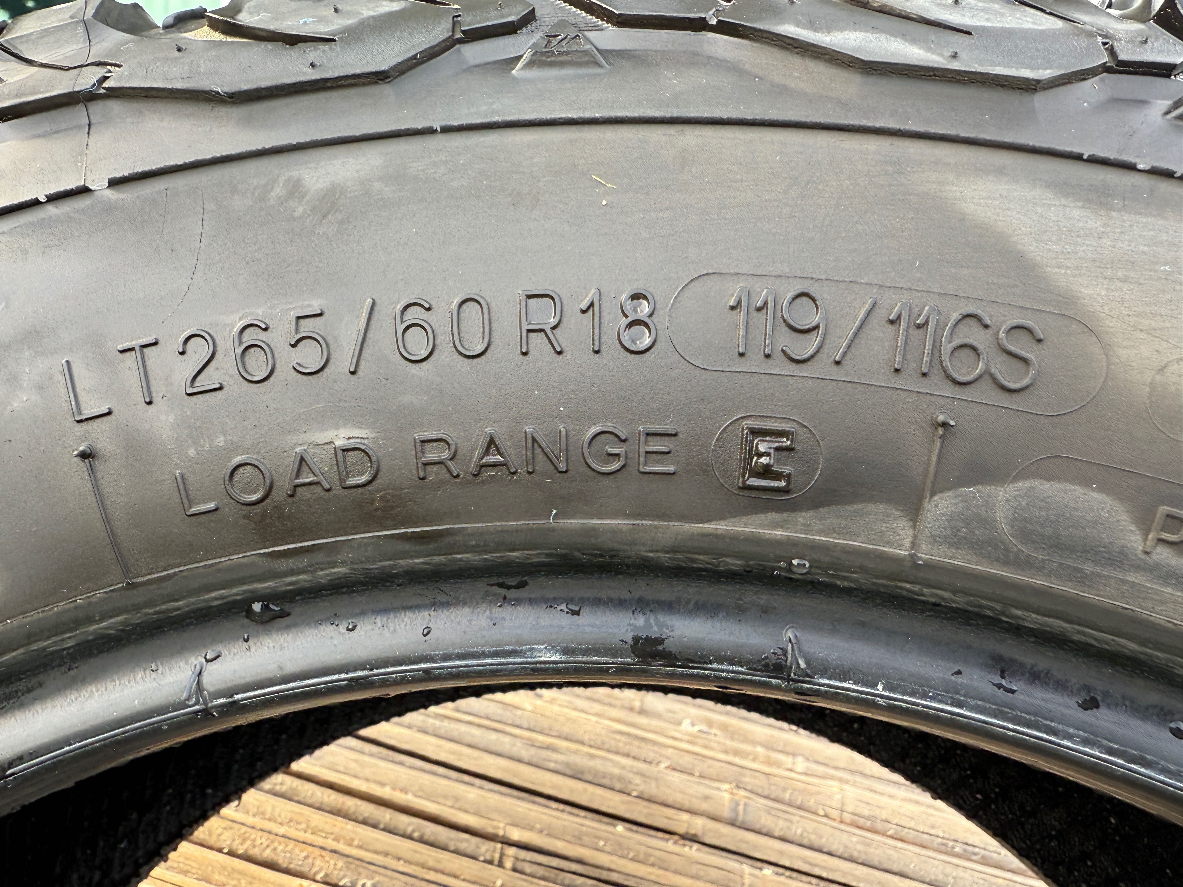 BFGoodrich All-Terrain T/A 265/60 R18 произведени юни 2022 като нови