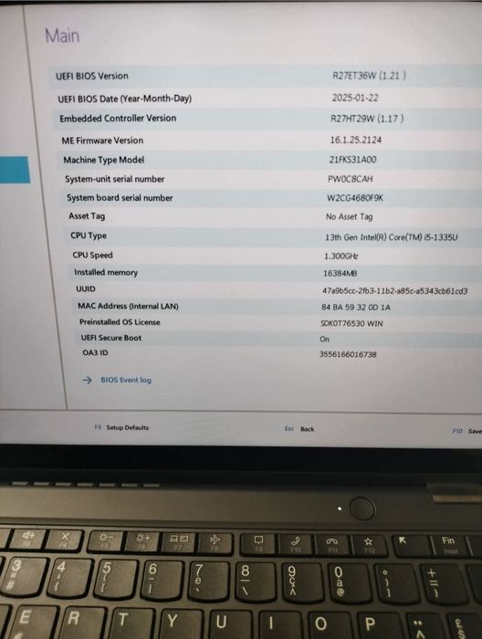 Laptop Lenovo Thinkpad yoga 13.3", 16 GB ddr5, ssd 512, touchscreen,