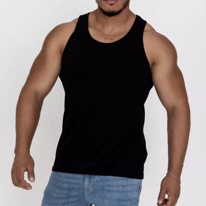 Чёрная спортивная майка на рост 170-180 / вес 70-85